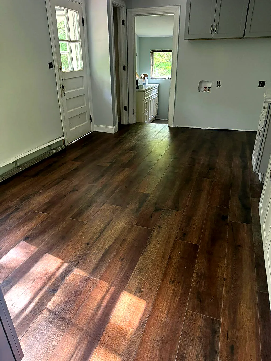 Finished vinyl plank floor